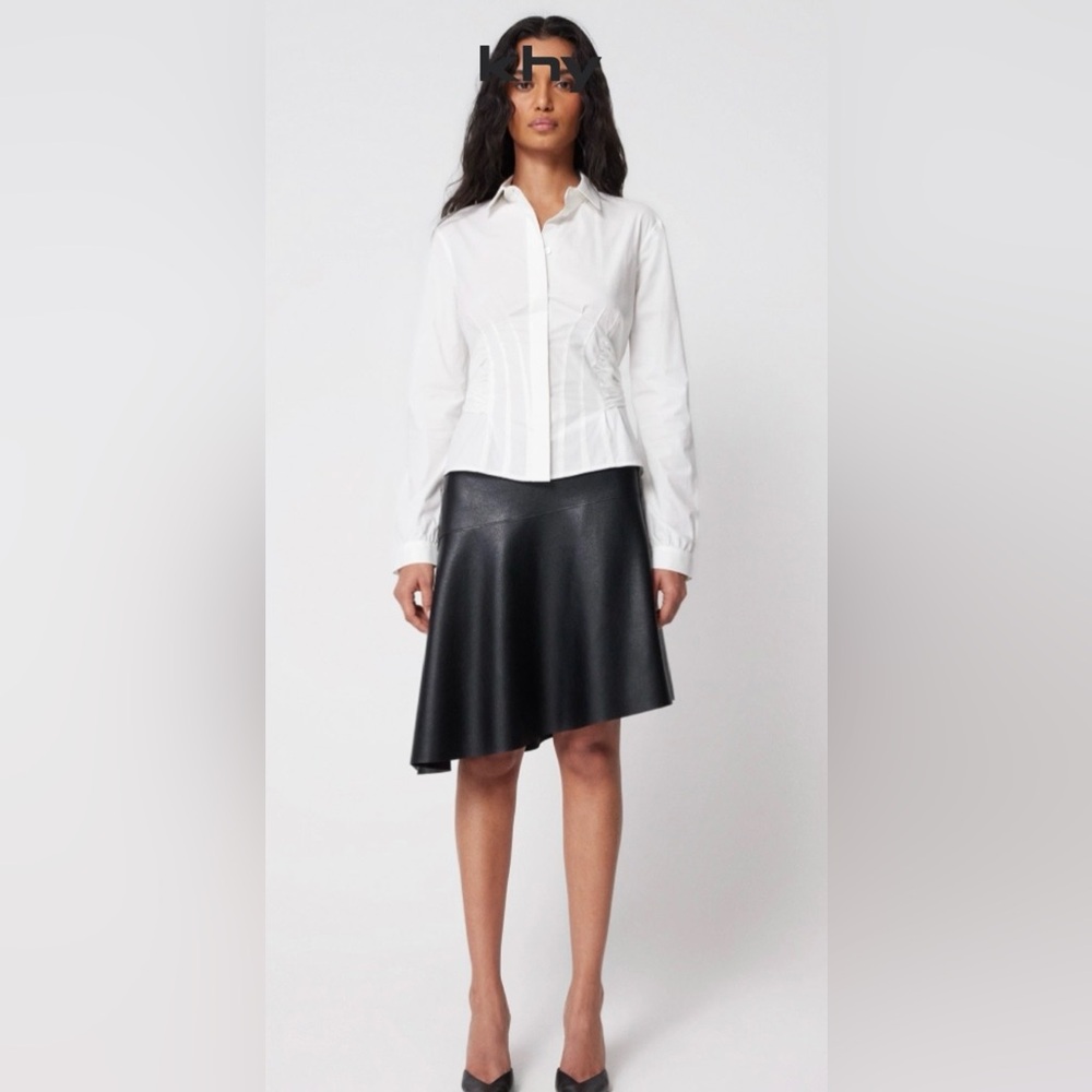 Khy Faux Leather Asymmetrical Black Skirt